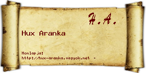 Hux Aranka névjegykártya